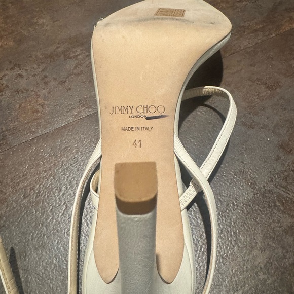 Jimmy Choo White Strappy Sandals Meira 85 - Picture 2 of 4